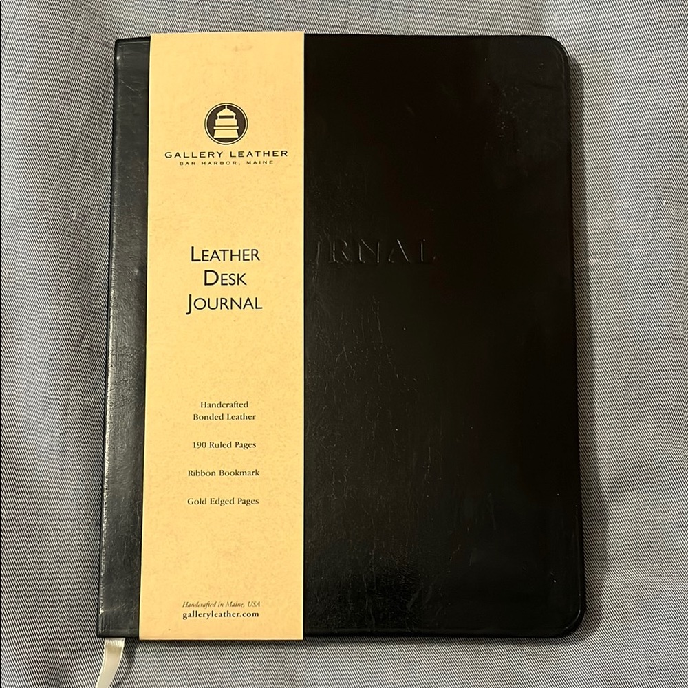 Gallery Leather Black Journal with Gold Edged Pages